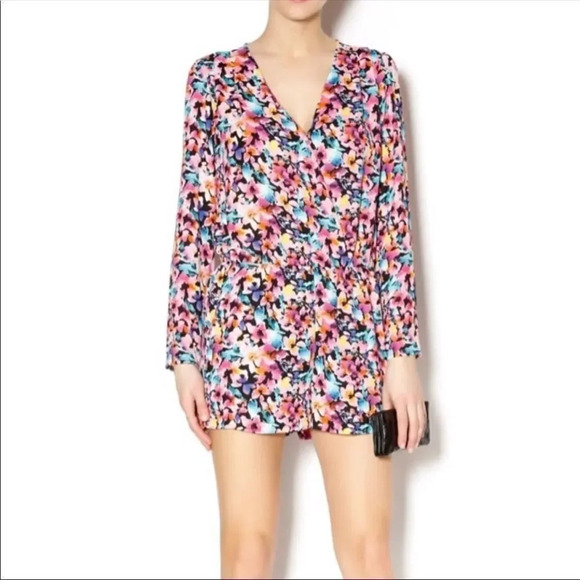 Eight Sixty Long Sleeve Floral Romper - Picture 1 of 5